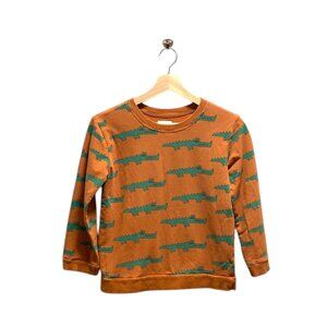 Dot Dot Smile Boys Alligator Print Crewneck Sweatshirt Orange Size 11 (M) Cute
